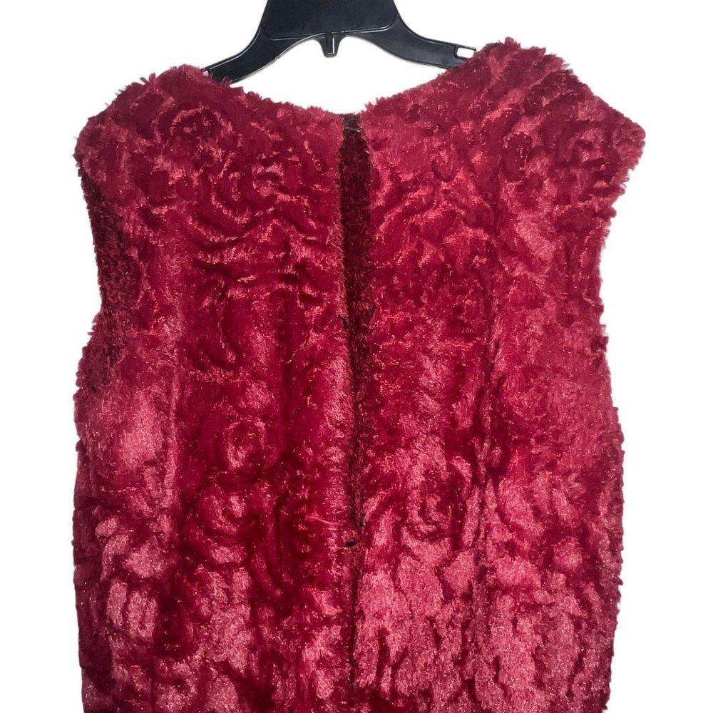 Faux Fur burgundy Vest Womens Large